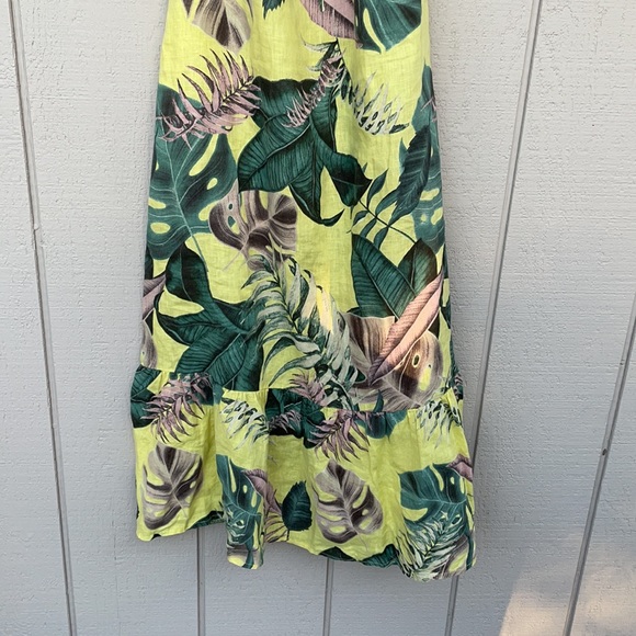 Bellambra 100%Linen Floral Palm Tropical Dress NWT - Picture 3 of 7